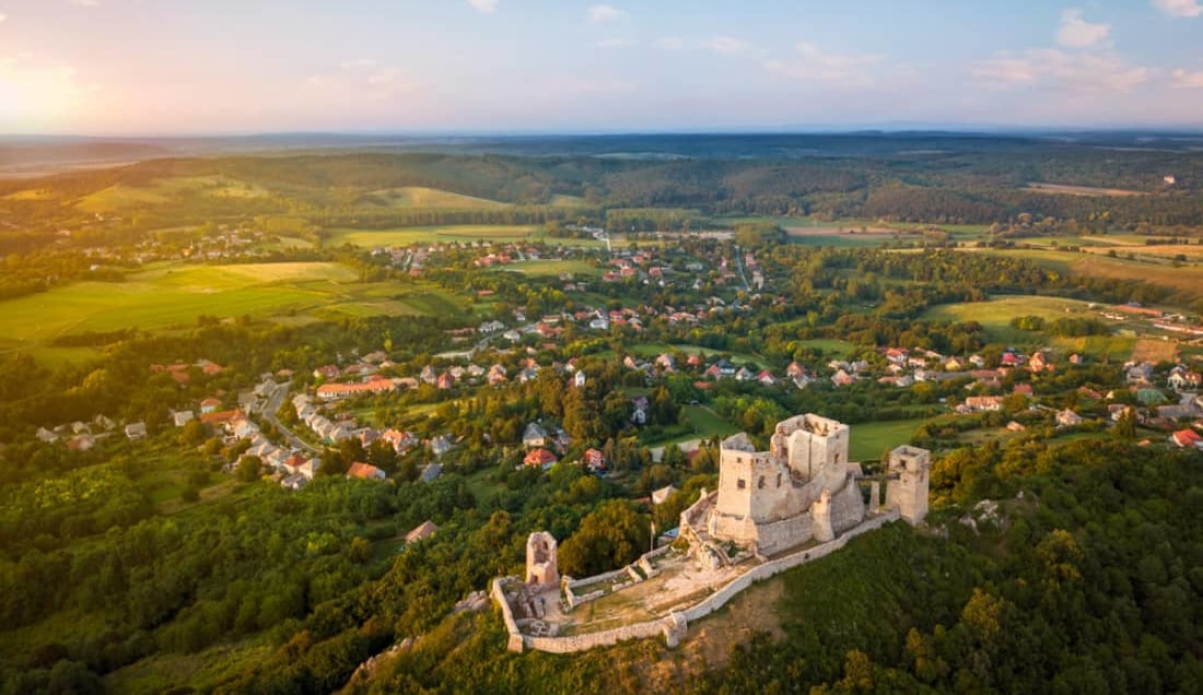 Csesznek Castle ruins in Bakony Mountain