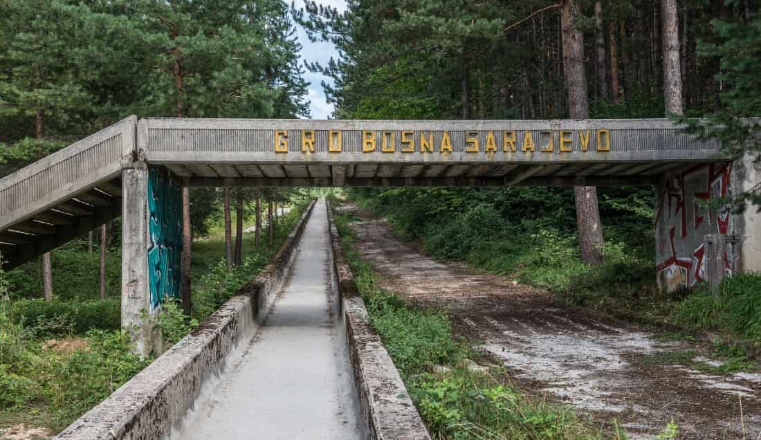 See the abandoned Olympic Bobsleigh track Sarajevo