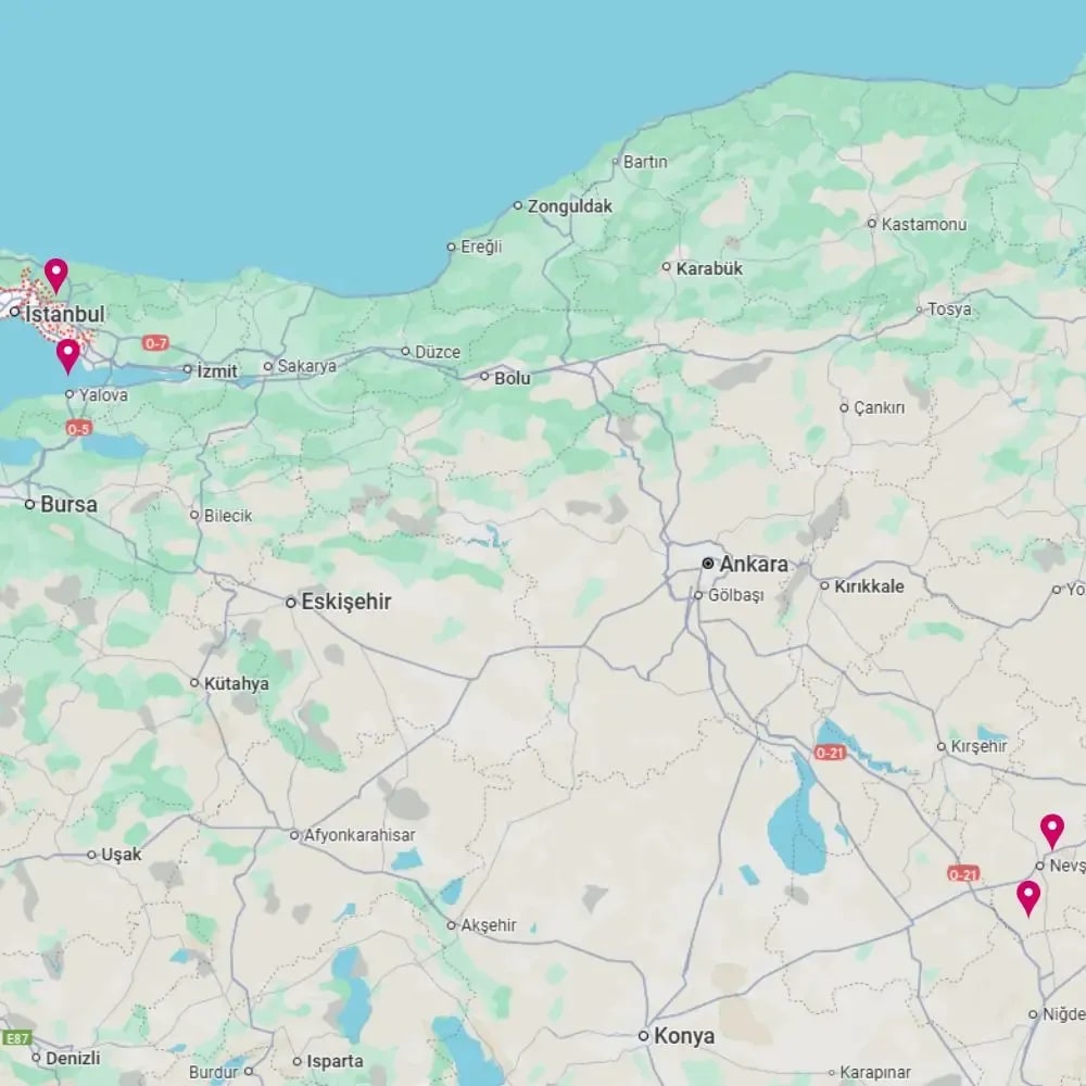 Tour map for Turkey Walking Holiday including Cappadocia 