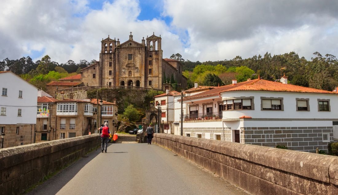 Follow the bridge into the town of Padron.