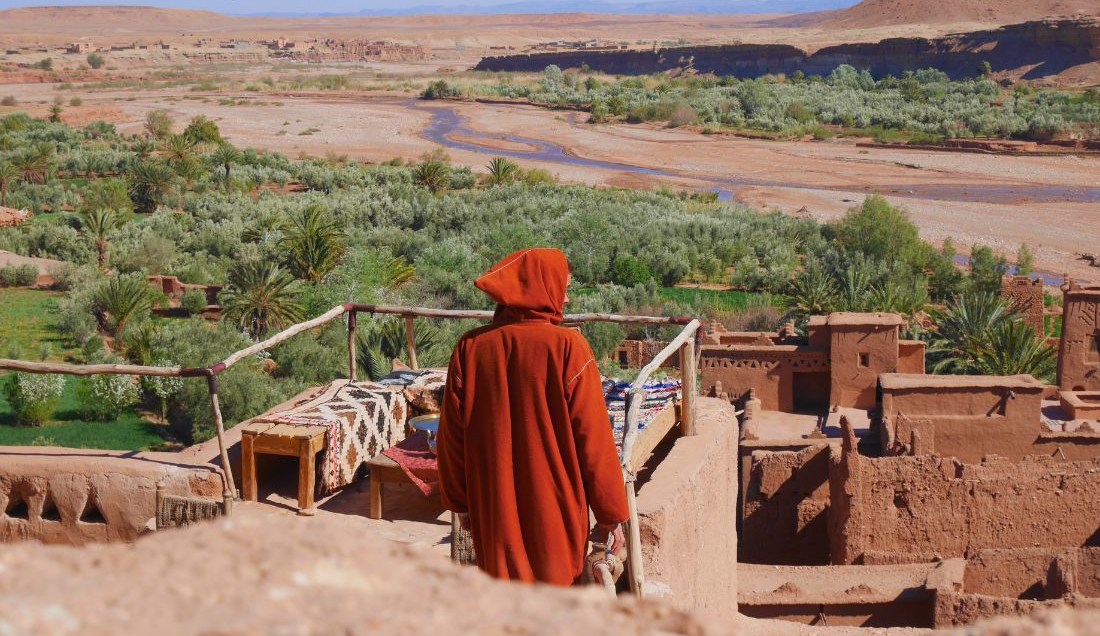 Take in views of the palm oasis below Aït Benhaddou.