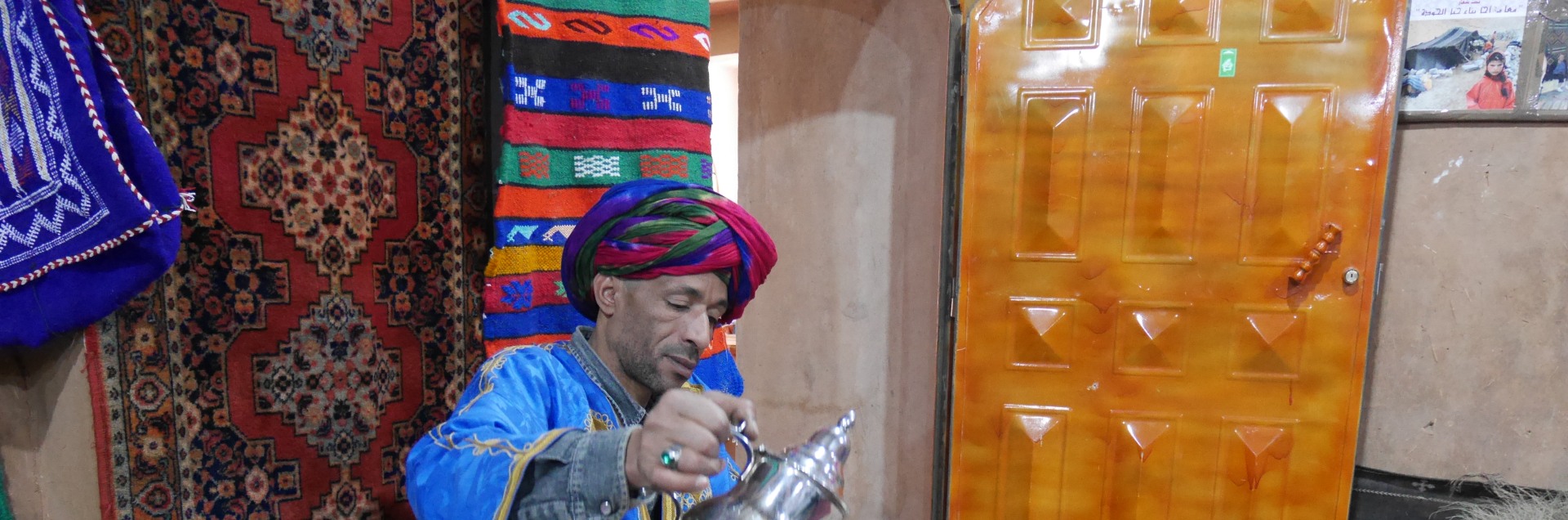 Sample traditional Moroccan mint tea.
