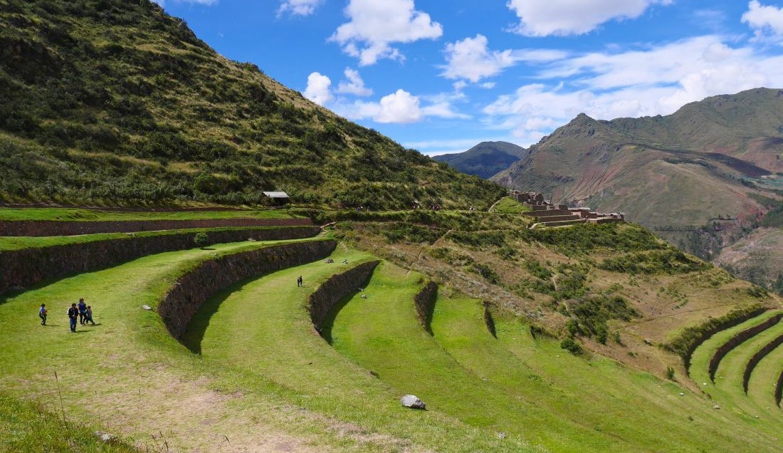 Walk the Inca terraces at Pisac in the Sacred Valley.