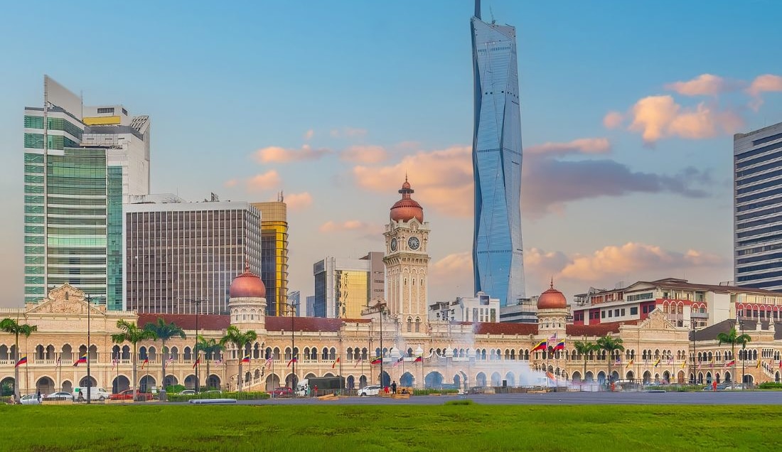 : See old and new Kuala Lumpur side by side at Merdeka Square.