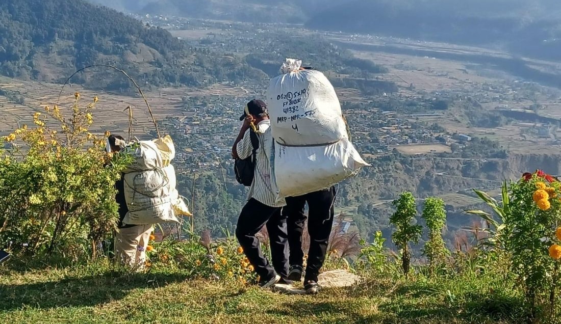 Meet local porters along the Annapurna trails. Customer Photo – Credit: Mary.